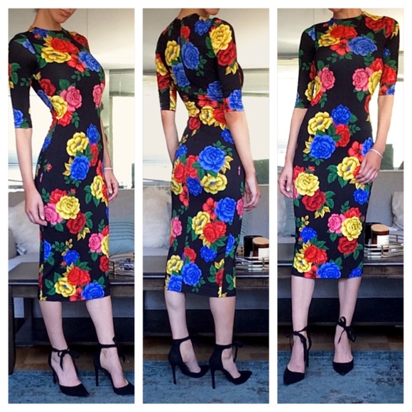 alice and olivia delora floral dress